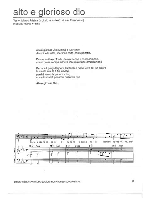 Alleluia don gino (3 voci). Alto e Glorioso Dio (Frisina) spartito