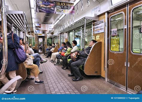 Osaka Japan November 22 2016 People Ride A Subway Train In Osaka