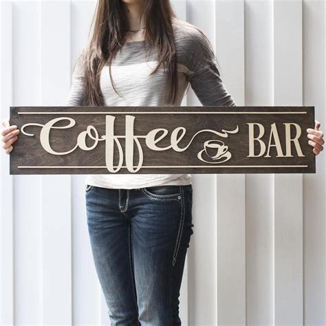 Large Coffee Bar With Sign In A Walnut Stain This Large Rustic Sign Is