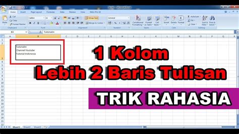 Tangkapan layar di bawah ini adalah panduan untuk mengubah data flat anda menjadi cara mengkonversi data ke tabel pada microsoft excel. Cara Menulis 2 Baris dalam Satu Kolom Excel - TRIK RAHASIA ...