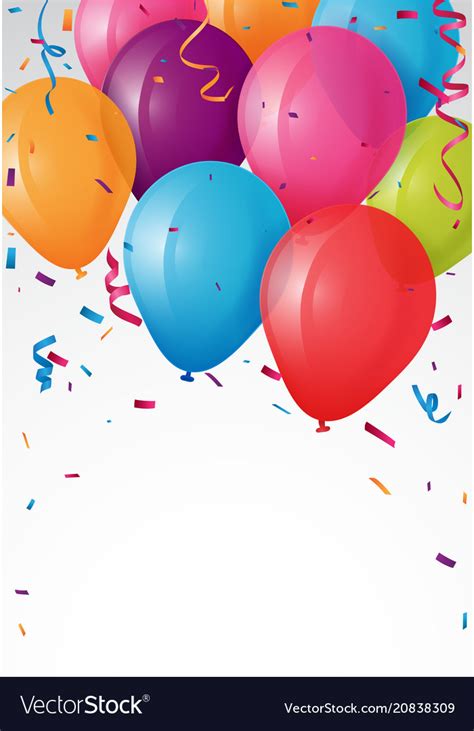 Colorful Birthday Balloon And Confetti Royalty Free Vector