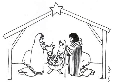 Coloriage Creche Noel A Construire  OHBQ.info