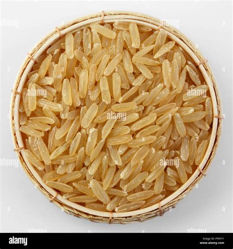 Thai Jasmine Gaba Rice Germinated Brown Rice In Bamboo Basket