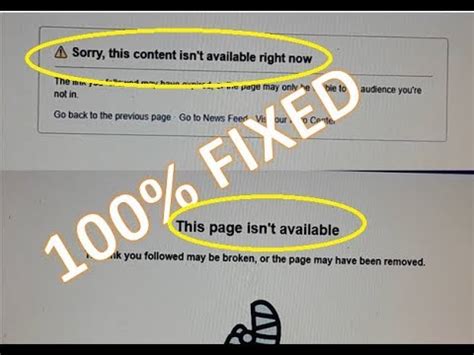 How To Fix Sorry This Content Isn T Available Right Now Facebook YouTube