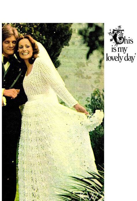 Es ist aus semenovskaya spulengarn zärtlichkeit 1613m100 gr in 2 fäden, cr. Vintage 70er Jahre Brautkleid - häkeln PDF Muster - Lace ...