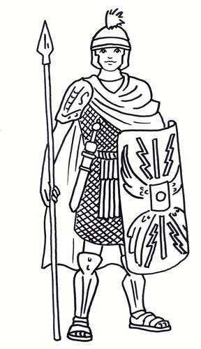Roman Soldier Colouring Sheet - Early Years | Teaching Resources