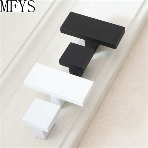 See 30+ gorgeous kitchen designs with white cabinets blended with dark countertops. White Black Square Knob Drawer Knobs Pulls Modern Cupboard ...