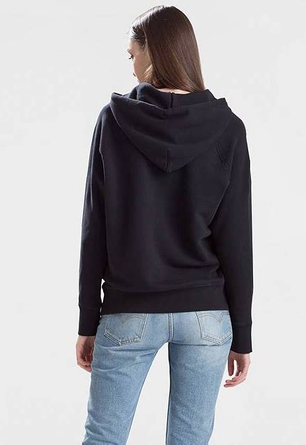 Avec pleins de jolis défauts. "GRAPHIC SPORT HOODIE " Sweat levi's femme Noir à capuche ...