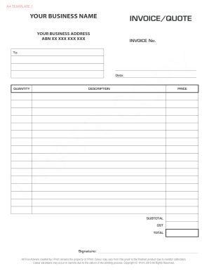 Invoice templates are available in pdf, word, excel formats. Printable Blank Contractor Invoice Template - Fill Online ...