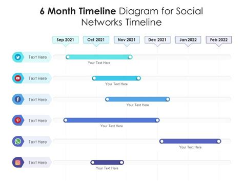 6 Month Timeline Diagram For Social Networks Timeline Infographic
