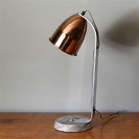 Copper Iron And Wood Desk Lamp By The Forest And Co