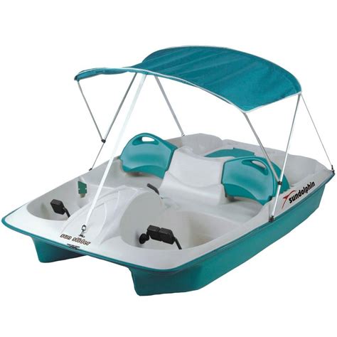 This sun dolphin pedal boat has a canopy to shield you from the sun's rays. Sun Dolphin Sun Slider 5-Person Pedal Boat with Canopy ...