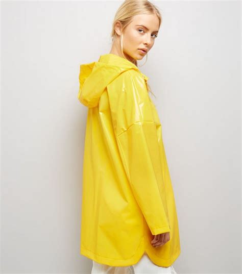 Yellow Oversized Hooded Anorak New Look Yellow Rain Jacket Yellow