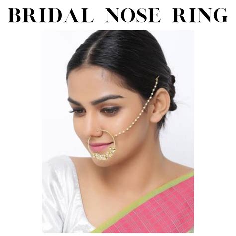 Bridal Nose Ring Gold Plated Nath Indian Wedding Nose Ring No Pierce Jewelry Etsy