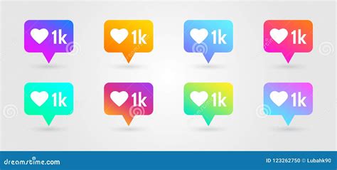 A Set Of Icons Counter Notifications Instagram Follower Icon Set Like