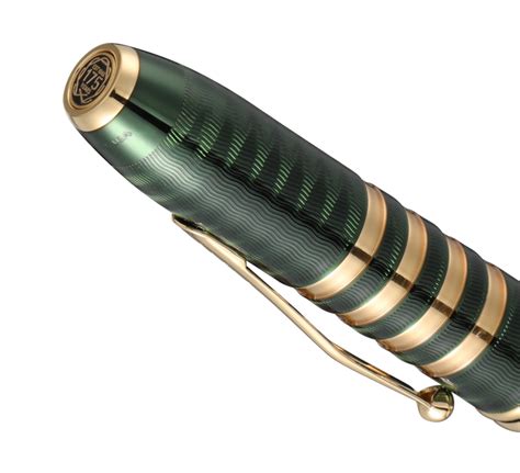 Townsend 175th Anniversary Rolling Ball Pen Green Lacquer With 23ct Gold Appointments