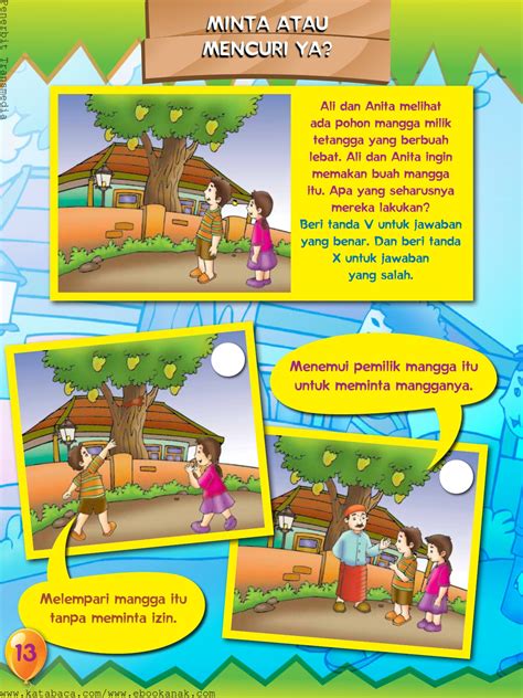 Anda di sebelah teks yg anda sedang bincangkan. Tak Boleh Mengambil Milik Orang Lain Tanpa Izin | Ebook Anak