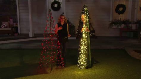 Pre Lit Led 6 Fold Flat Outdoor Christmas Tree By Lori Greiner On Qvc