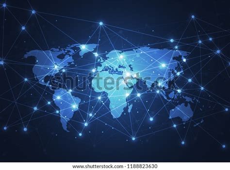 Global Network Connection World Map Point Stock Vector Royalty Free
