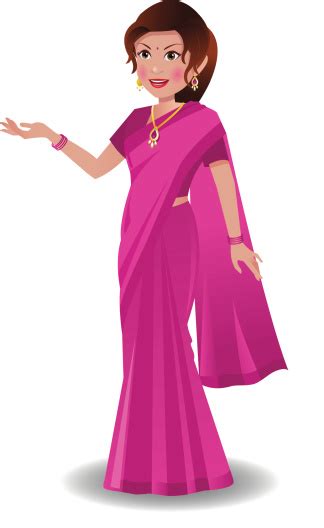 Indian Woman In Traditional Indian Saree Stock Illustration Download