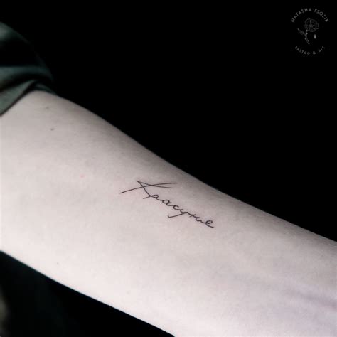 Fine Line And Lettering Tattoos Natasha Tsozik