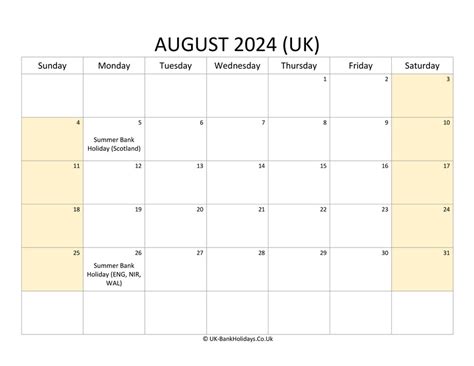 Brian Waters Kabar: August Bank Holiday Uk 2024