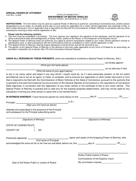 How To Fill Out Motor Vehicle Power Of Attorney