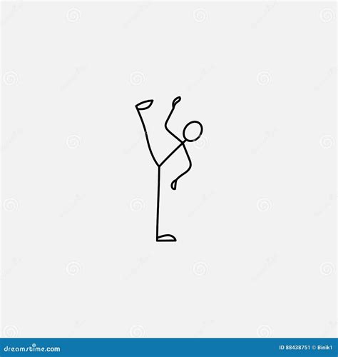 Stick Figure Man Doing Karate Stock Vector Illustration Of Body