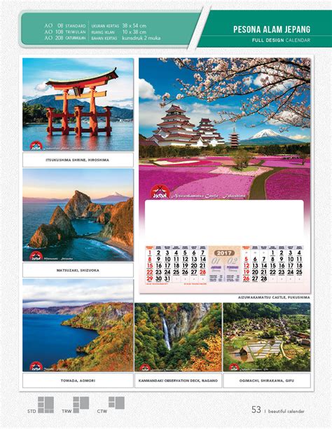 Kalender Full Desain Standard Ao Pesona Alam Jepang 1 Id