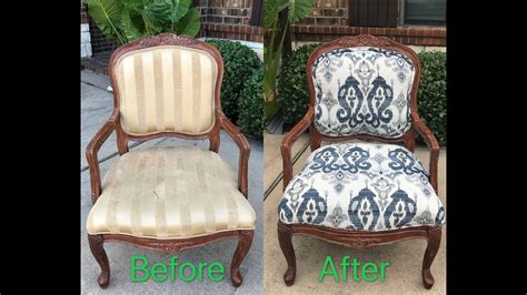 Diy How To Reupholster A Chair Youtube Reupholster Chair Diy