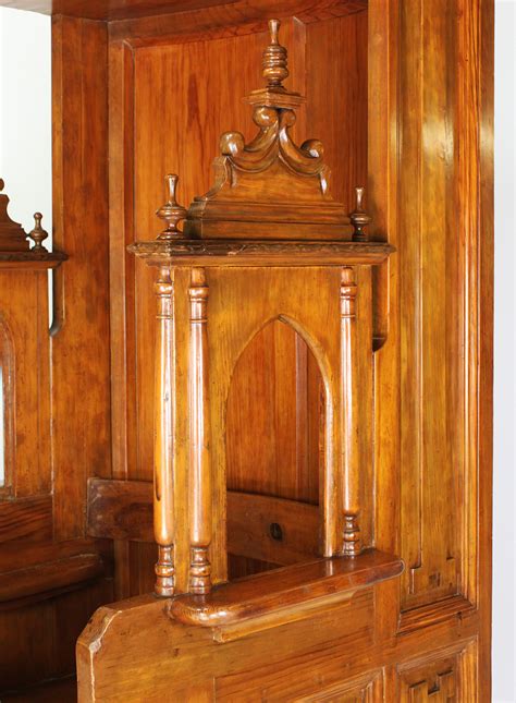 A Rare Italian 19th Century Carved Pine Catholic Church Confessional