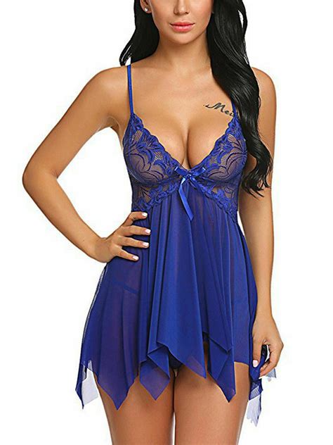 Sexy Lingerie Women Silk Lace Robe Lingerie Sexy Hot Erotic Dress Babydoll Nightdress Nightgown