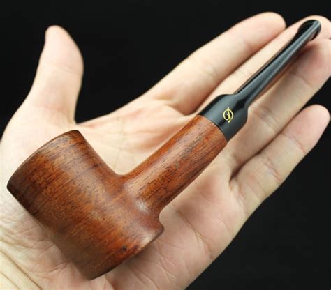 Handmade Nature Solid Red Wood Straight Smoking Pipe Round Rosewood Weed Tobacco Wooden Pipe