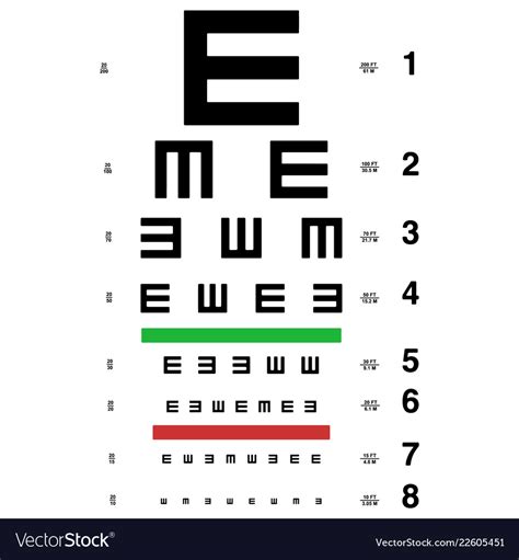 Snellen Eye Chart For Visual Acuity And Color Vision Test Precision