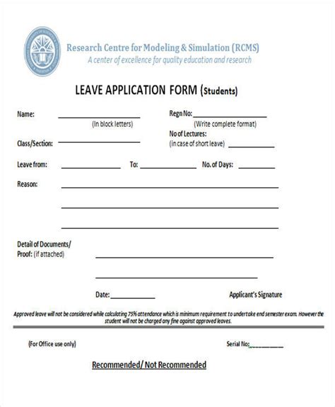 There comes a time where everyone needs to take a short break conclusion: FREE 43 Sample Application Form Templates in MS Word
