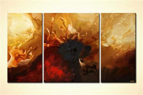 Buy Red And Gold Abstract In Three Panels Triptych 5032