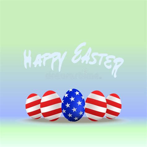 Easter Eggs With The American Flag Vector Illustration Stock