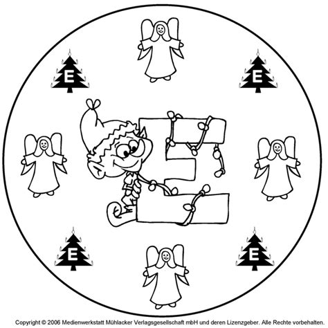 Wir haben lustige geschenkideen zum wichteln für euch, die das wichteln zum abenteuer machen. Weihnachts-Wichtel-Buchstaben-Mandala zum E ...