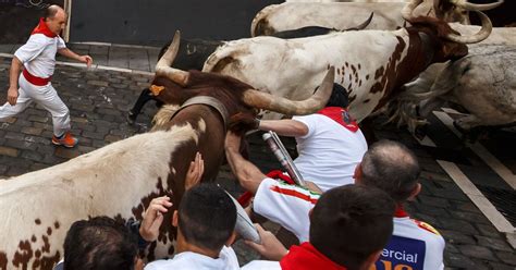 Spanish Running Of The Bulls Injures Three Men After Being Gorged