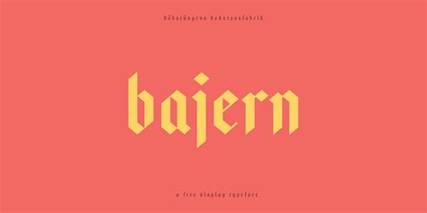 This free fonts collection also offers useful content and a huge collection of truetype face and opentype. Bajern Typeface - Befonts.com