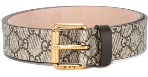 Gucci Leather Gg Supreme Snake Print Belt In Brown For Men Lyst