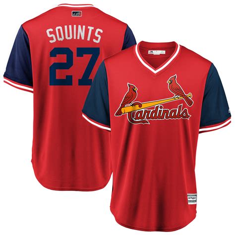 Mens St Louis Cardinals Brett Cecil Squints Majestic Rednavy 2018