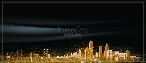 Background Of Atmospheric Black Gold City Creative Imagepicture Free