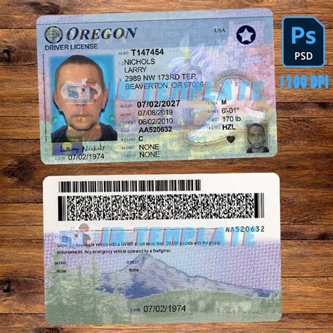 Oregon Driving License Psd Template New 1200dpi Id Template