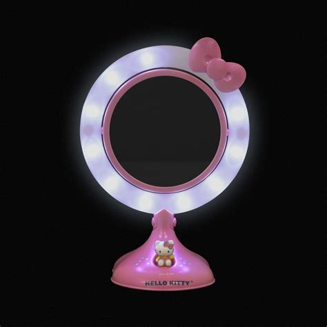 Hello Kitty Vanity Lighted Real Glass Reversible Makeup ... Impressions hello kitty wireless compact mirror with led strip light, rechargeable makeup mirror with touch sensor and adjustable brightness.