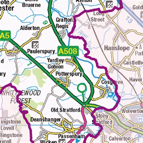 Northamptonshire County Map Xyz Maps