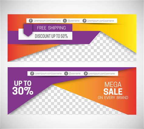 Sales Promotion Banners On 3d Modern Style Background Vectors Graphic