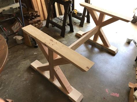 Table Base Wood Table Base Custom Built Diy Farmhouse Table Plans