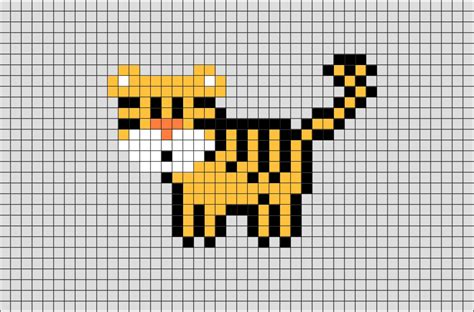 Tiger Pixel Art Pixel Art Cross Stitch Animals Pixel Art Pattern
