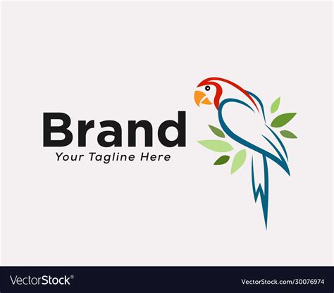 Colorful Drawing Parrot Logo Design Inspiration Vector Image